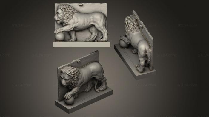 Статуэтки львы тигры сфинксы (Лев афстобнинг сад замка фреденсборг, STKL_0034) 3D модель для ЧПУ станка