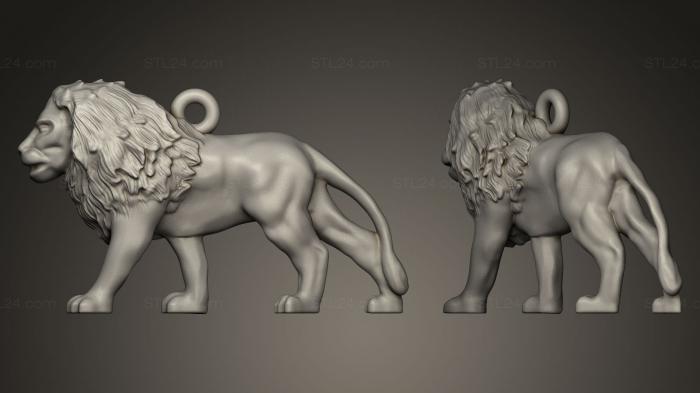 Статуэтки львы тигры сфинксы (Подвеска со львом, большая голова, STKL_0050) 3D модель для ЧПУ станка