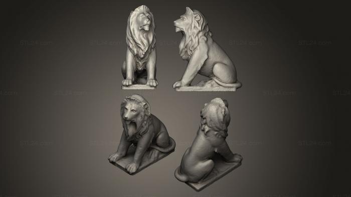 Статуэтки львы тигры сфинксы (Лев сидит и отдыхает, STKL_0053) 3D модель для ЧПУ станка
