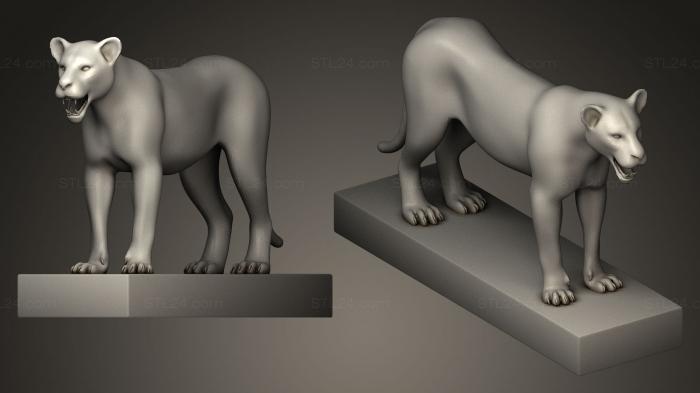 Figurines lions tigers sphinxes (Lioness of Leaina reconstruction, STKL_0059) 3D models for cnc