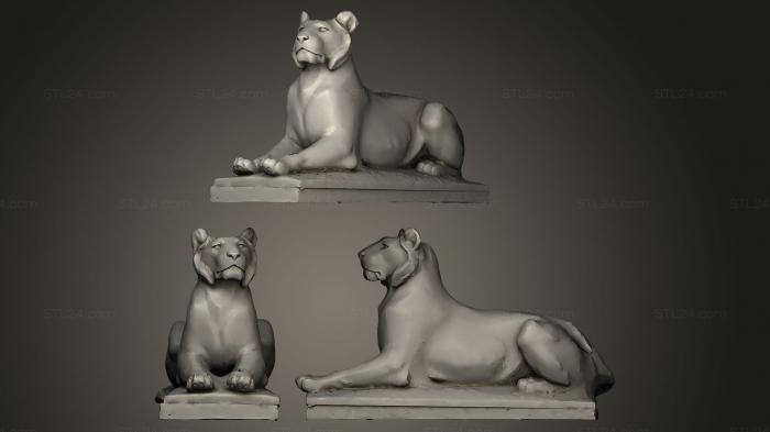 Статуэтки львы тигры сфинксы (Школа Lionne du Sahara Louvre w 3 LOD, STKL_0060) 3D модель для ЧПУ станка