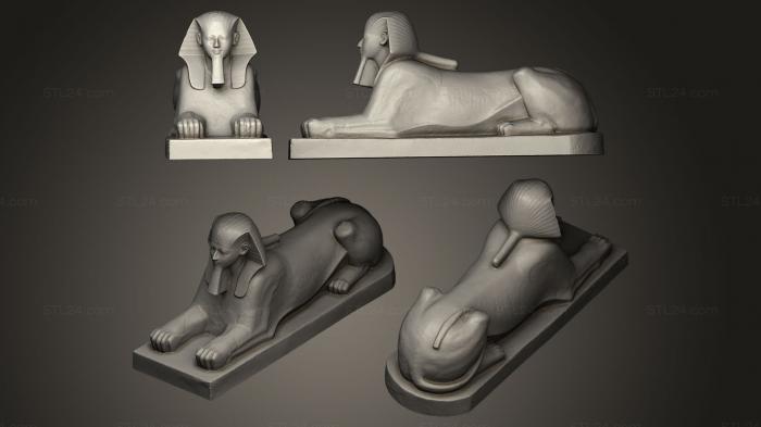Статуэтки львы тигры сфинксы (Сфинкс Хатшепсут, STKL_0089) 3D модель для ЧПУ станка