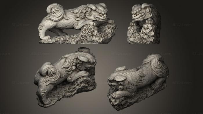 Figurines lions tigers sphinxes (Tanashi Jinja Shrine rock plinth, STKL_0097) 3D models for cnc