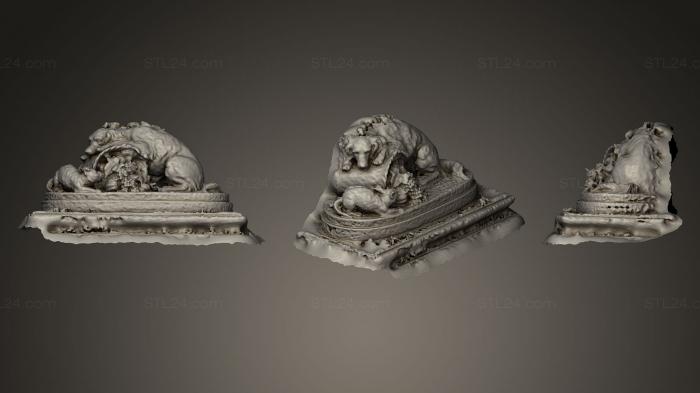 Статуэтки львы тигры сфинксы (Европейская коллекция Хантингтона, STKL_0128) 3D модель для ЧПУ станка
