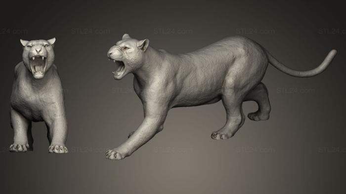 Figurines lions tigers sphinxes (IUPUI Jaguar Statue, STKL_0129) 3D models for cnc