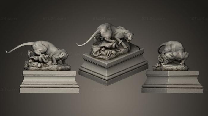 Figurines lions tigers sphinxes (Le Drame Au Dsert Georges Gardet 1887, STKL_0131) 3D models for cnc