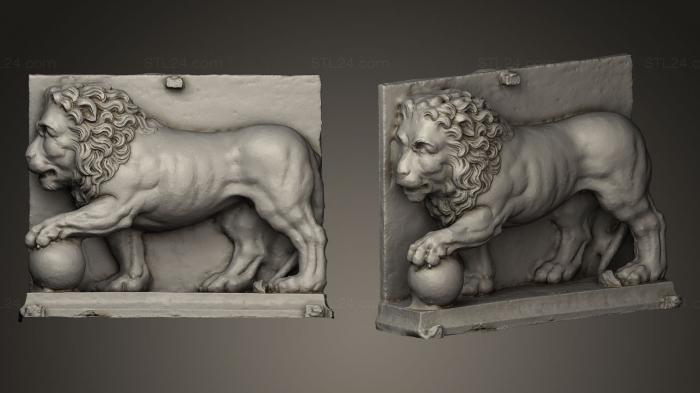 Figurines lions tigers sphinxes (Lion afstobning Fredensborg castle garden, STKL_0154) 3D models for cnc