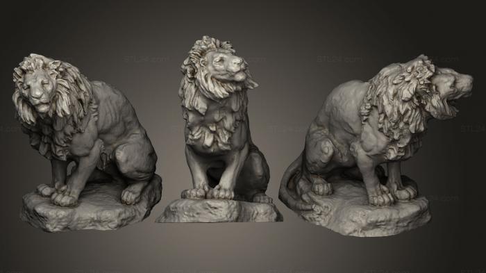 Figurines lions tigers sphinxes (Lion Bronze sculpture, STKL_0156) 3D models for cnc