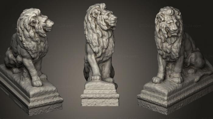 Статуэтки львы тигры сфинксы (Лион де ла Гилепп хай, STKL_0159) 3D модель для ЧПУ станка