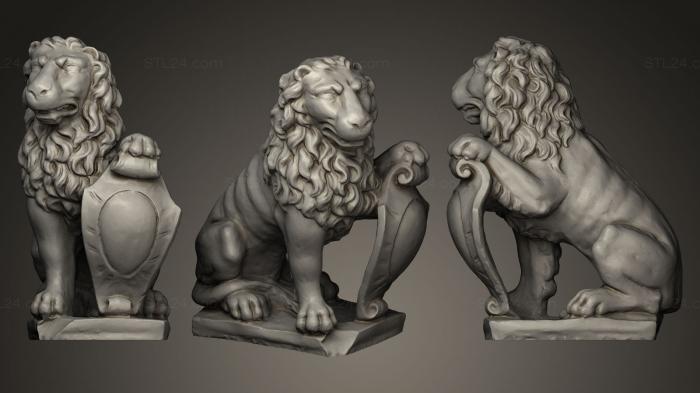 Статуэтки львы тигры сфинксы (Украшение сада со Львом, STKL_0160) 3D модель для ЧПУ станка