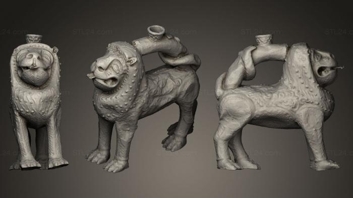 Статуэтки львы тигры сфинксы (Статуэтка льва c 1200, STKL_0169) 3D модель для ЧПУ станка