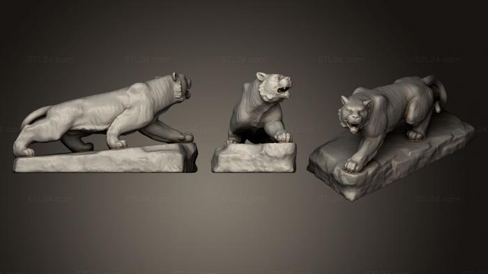 Статуэтки львы тигры сфинксы (Лев с памятника Бомбоку Оно, STKL_0222) 3D модель для ЧПУ станка