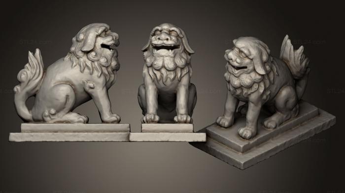 Статуэтки львы тигры сфинксы (Статуя Льва 033 М, STKL_0246) 3D модель для ЧПУ станка