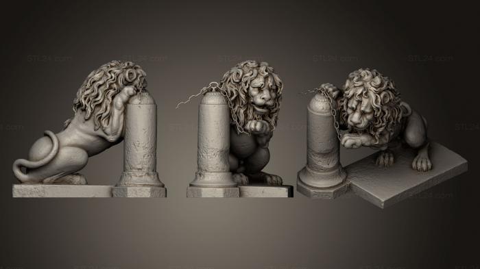 Статуэтки львы тигры сфинксы (Лев Фридрихштедтер Кранкенхаус Дрезден, STKL_0247) 3D модель для ЧПУ станка