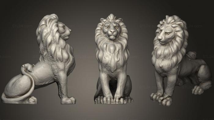 Статуэтки львы тигры сфинксы (Статуя Льва-Хранителя, STKL_0278) 3D модель для ЧПУ станка