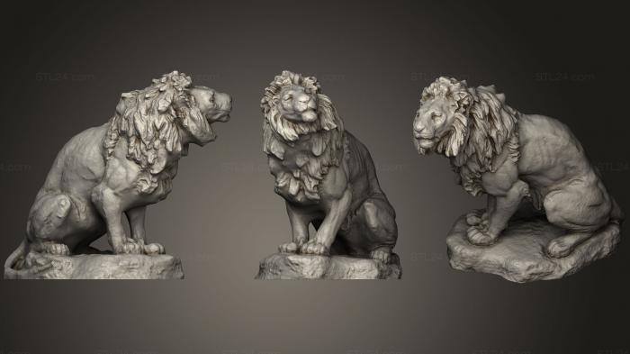 Статуэтки львы тигры сфинксы (Скульптура льва (3D-сканирование), STKL_0299) 3D модель для ЧПУ станка