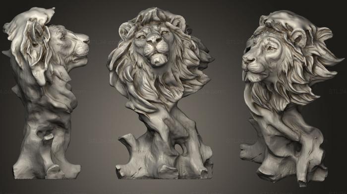 Figurines lions tigers sphinxes (Lion Simba Support Free Remix, STKL_0302) 3D models for cnc