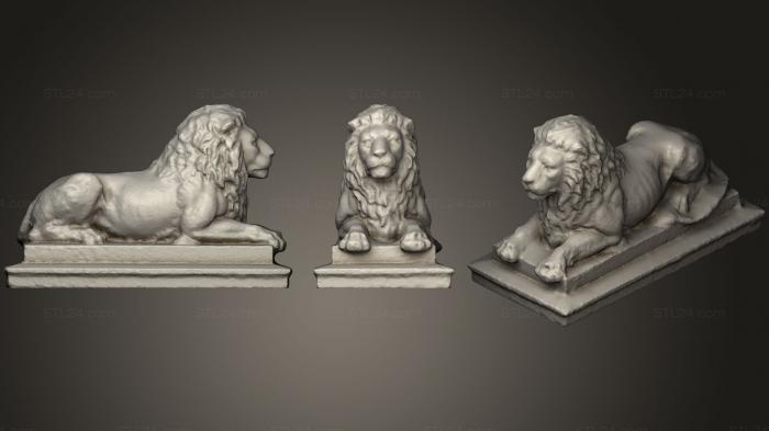 Статуэтки львы тигры сфинксы (Статуя льва (скульптура), STKL_0303) 3D модель для ЧПУ станка