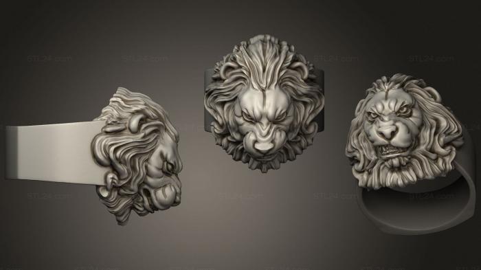 Figurines lions tigers sphinxes (Lion ring, STKL_0356) 3D models for cnc