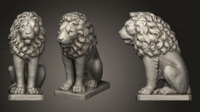 Статуэтки львы тигры сфинксы (Статуя Льва Статуя Лоуэна, STKL_0357) 3D модель для ЧПУ станка