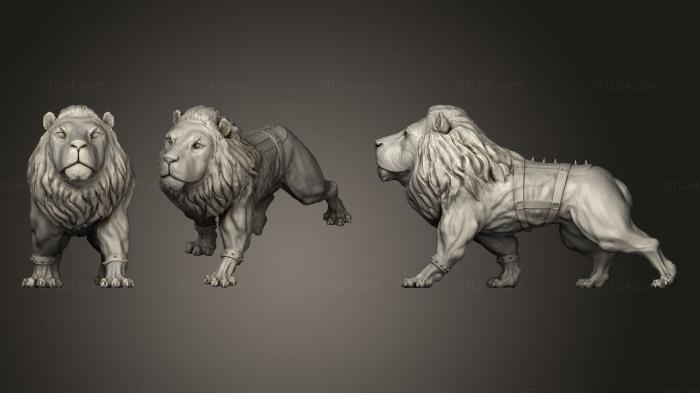 Статуэтки львы тигры сфинксы (Статуя льва, STKL_0359) 3D модель для ЧПУ станка