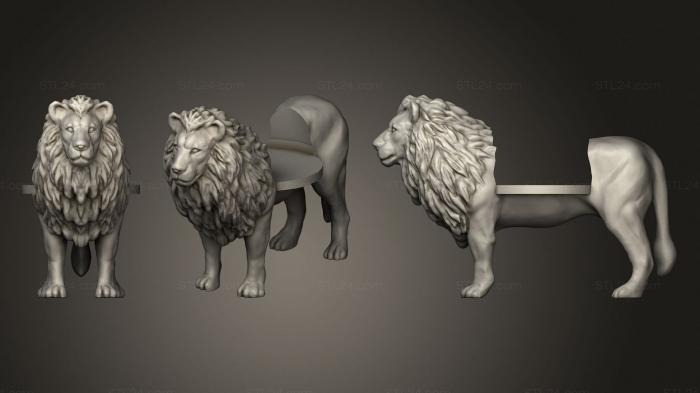Figurines lions tigers sphinxes (Lion stand, STKL_0363) 3D models for cnc
