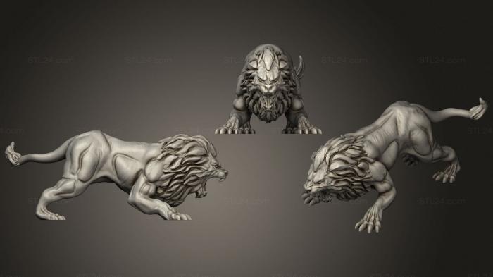 Figurines lions tigers sphinxes (Nemean Lion, STKL_0368) 3D models for cnc