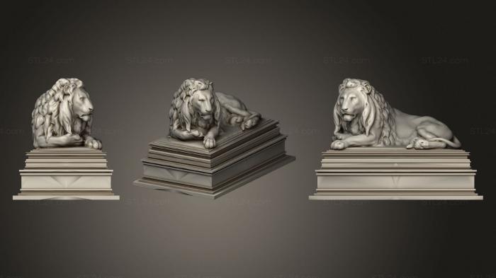 Статуэтки львы тигры сфинксы (Статуя Льва, STKL_0379) 3D модель для ЧПУ станка