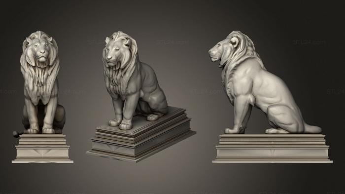 Статуэтки львы тигры сфинксы (Статуя, STKL_0380) 3D модель для ЧПУ станка