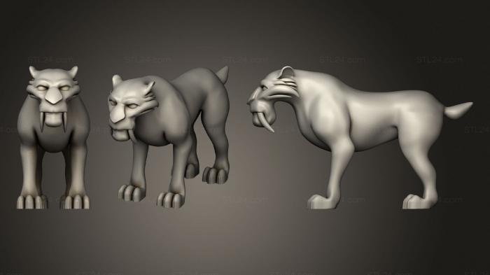 Figurines lions tigers sphinxes (Diego Ice Age, STKL_0386) 3D models for cnc