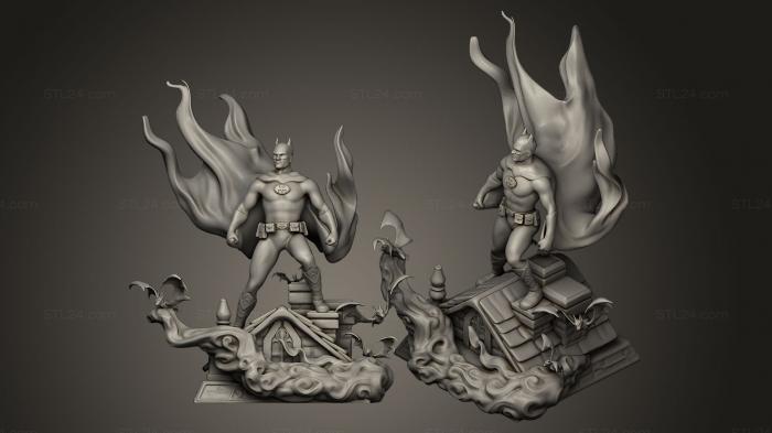 Статуэтки герои, монстры и демоны (Бэтмен Реалистичный, STKM_0007) 3D модель для ЧПУ станка