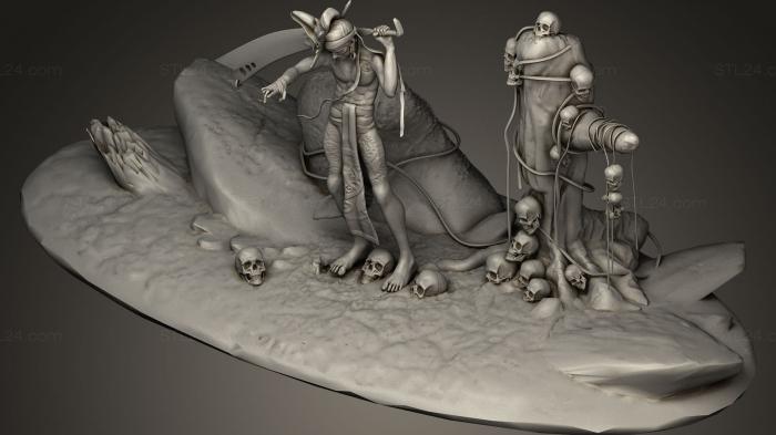 Статуэтки герои, монстры и демоны (Ghost Warrior, STKM_0030) 3D модель для ЧПУ станка