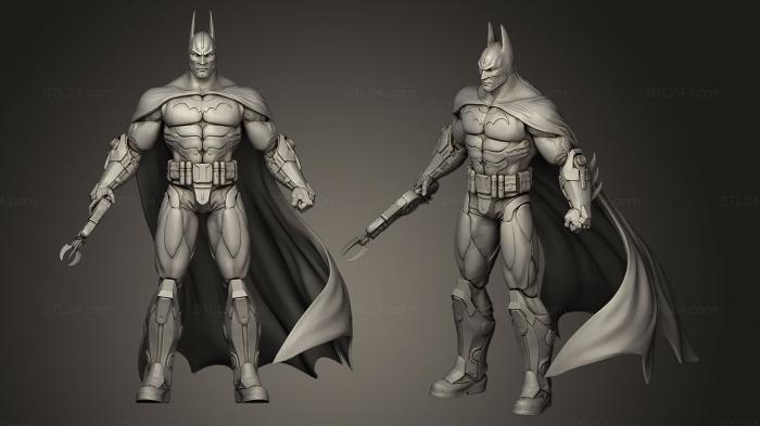 Статуэтки герои, монстры и демоны (Аркхэм Ассилум Бронированный Бэтмен_2, STKM_0113) 3D модель для ЧПУ станка