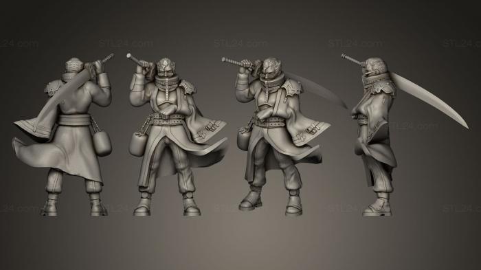 Figurines heroes, monsters and demons (Auron Final Fantasy X Swordsman DampD Miniature, STKM_0119) 3D models for cnc