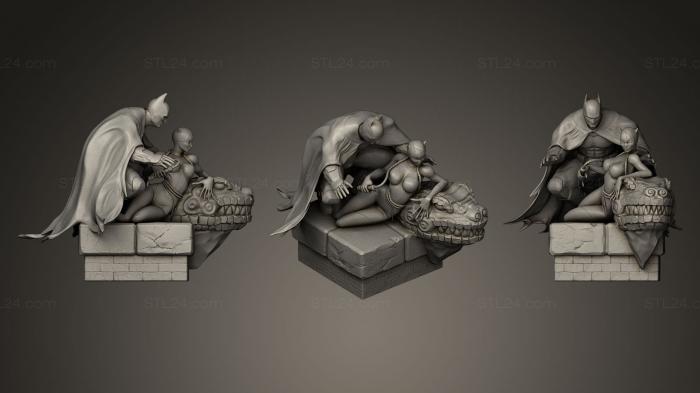 Figurines heroes, monsters and demons (batman and catwoman, STKM_0129) 3D models for cnc
