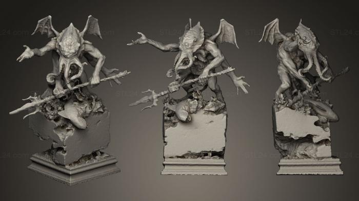 Figurines heroes, monsters and demons (Cthulhu Le dormeur de RLyeh, STKM_0169) 3D models for cnc