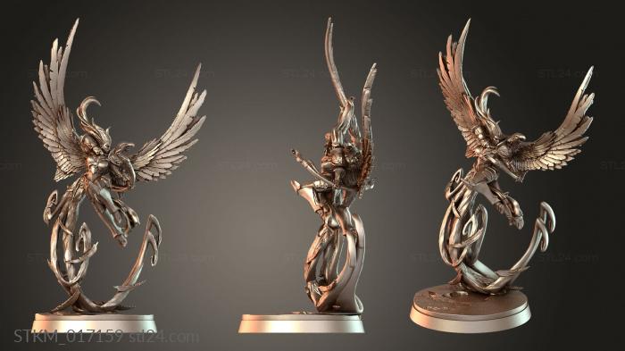 Статуэтки герои, монстры и демоны (Ангел Аэриэль, STKM_017159) 3D модель для ЧПУ станка