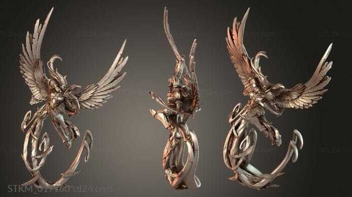 Статуэтки герои, монстры и демоны (Ангел Аэриэль Славный, STKM_017160) 3D модель для ЧПУ станка