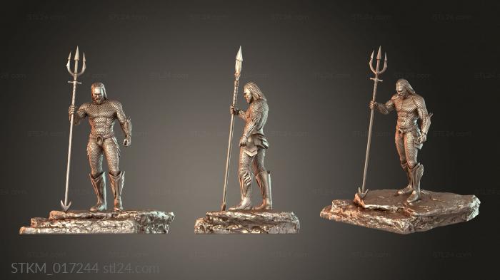 Статуэтки герои, монстры и демоны (Аквамен Король Атлантиды, STKM_017244) 3D модель для ЧПУ станка