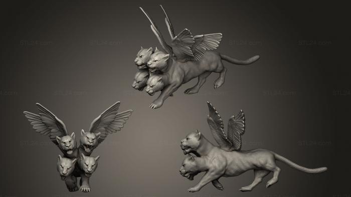 Figurines heroes, monsters and demons (Daniel 7 Four Winged Four Headed Leopard, STKM_0173) 3D models for cnc