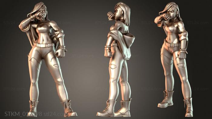 Статуэтки герои, монстры и демоны (Крутая девчонка, STKM_017398) 3D модель для ЧПУ станка