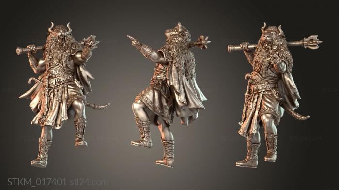 Статуэтки герои, монстры и демоны (Бахадор Львиный Коготь, STKM_017401) 3D модель для ЧПУ станка