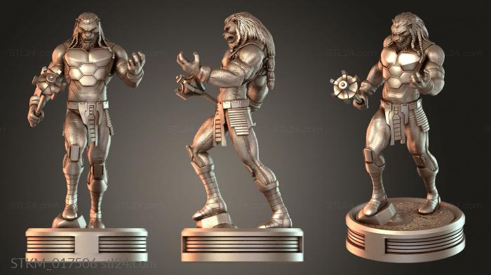 Статуэтки герои, монстры и демоны (Статуя боевого зверя, STKM_017506) 3D модель для ЧПУ станка