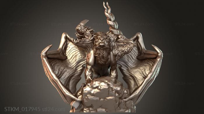 Статуэтки герои, монстры и демоны (Химера Свирепая, STKM_017945) 3D модель для ЧПУ станка