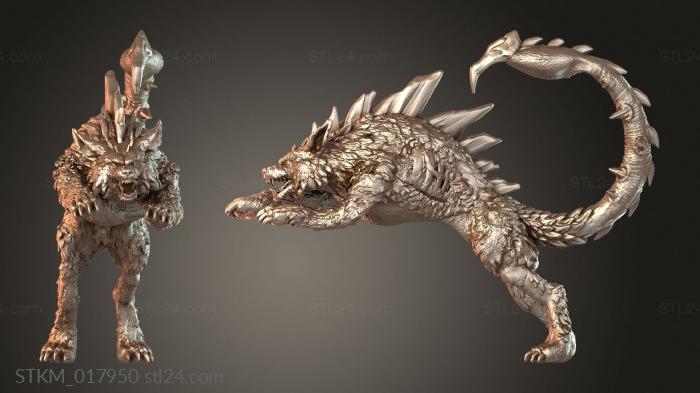 Статуэтки герои, монстры и демоны (Форма атаки химеры, STKM_017950) 3D модель для ЧПУ станка