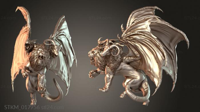 Статуэтки герои, монстры и демоны (Химера Ксенозверь, STKM_017956) 3D модель для ЧПУ станка