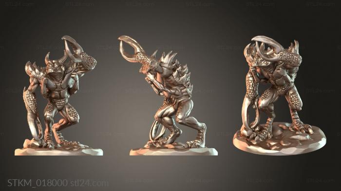 Статуэтки герои, монстры и демоны (Когтистый Демон Адский, STKM_018000) 3D модель для ЧПУ станка