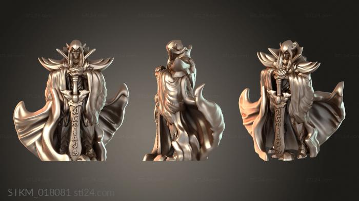 Статуэтки герои, монстры и демоны (Багровый эльф-воин, STKM_018081) 3D модель для ЧПУ станка