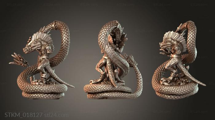 Статуэтки герои, монстры и демоны (Куецпалли Героический, STKM_018127) 3D модель для ЧПУ станка