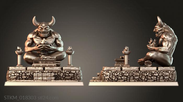 Demon Idol with Girl on Sacrificial Altar Diorama